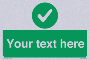 Custom green background, green circle with tick